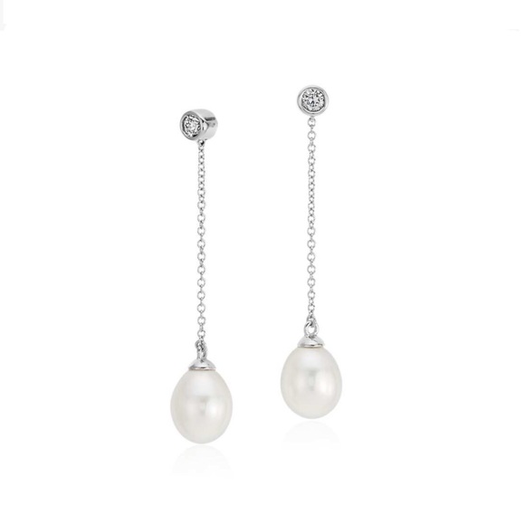 Freshwater Pearl Drop Sterling Silver Earring - Picture 3 of 7